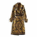 Autumn Winter Women's Snakeskin Pattern Windbreaker Jacket