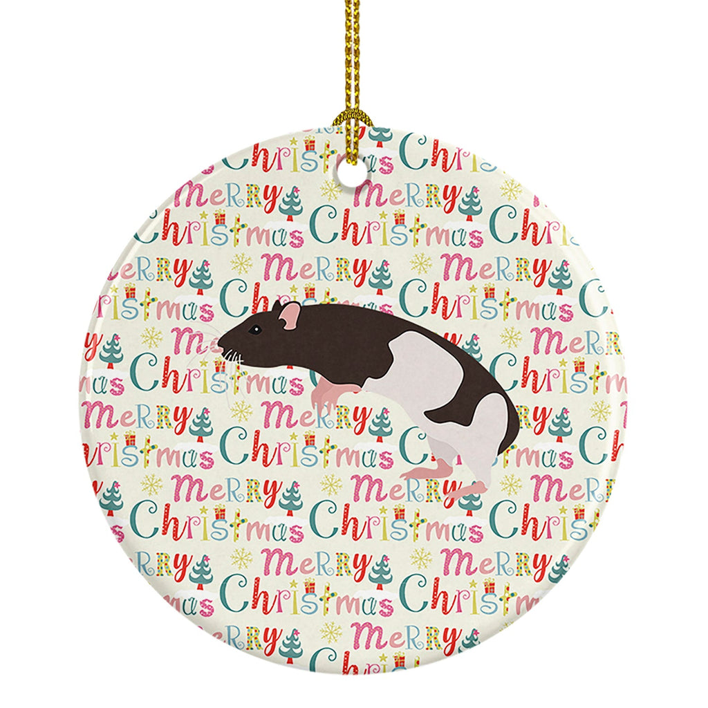 Tailless Rat Christmas Ceramic Ornament
