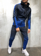 Gradient Color Zipper Hoodie with Side Stripes for Men | Streetwear