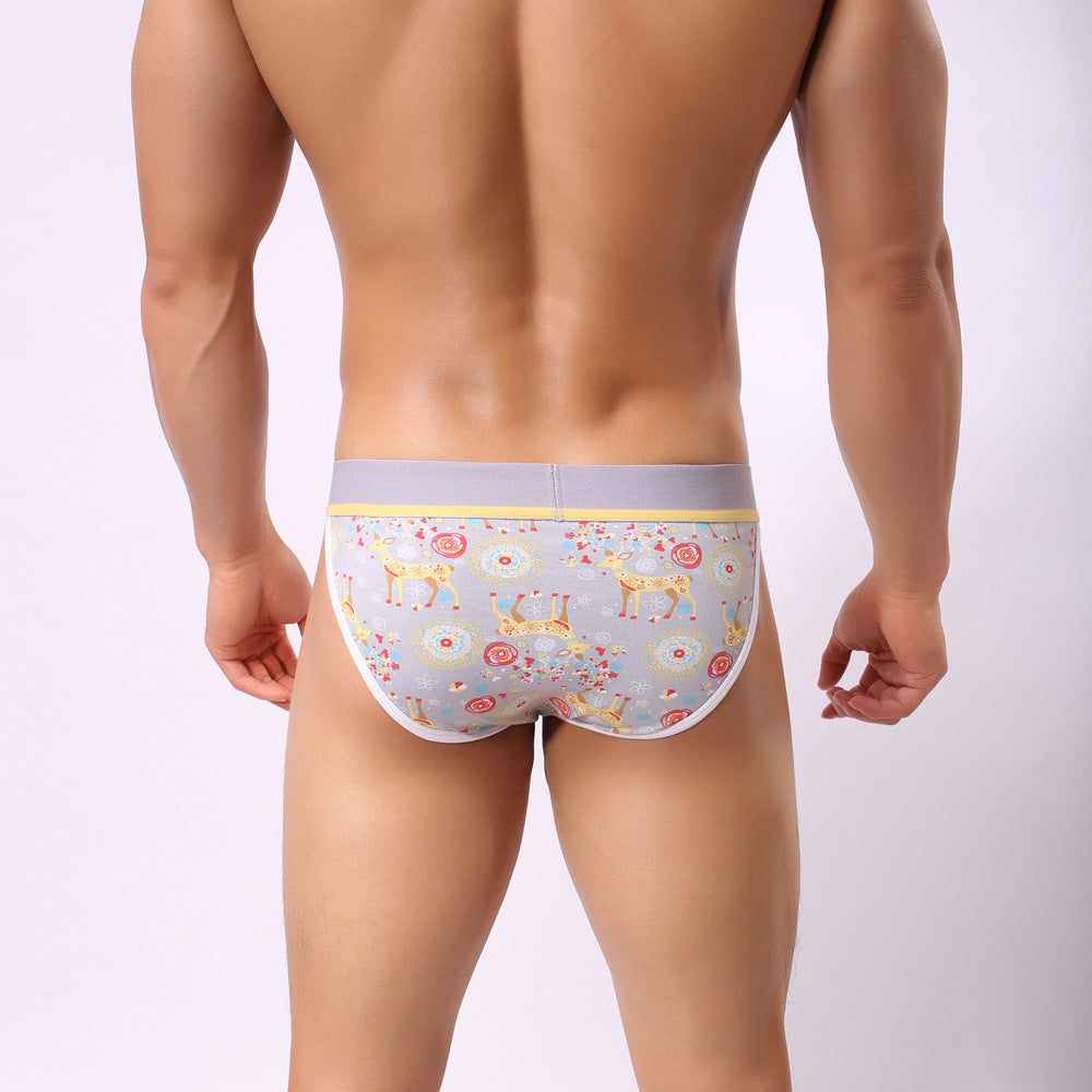 Howe Ray Christmas Colorful Reindeer Men’s Briefs B134