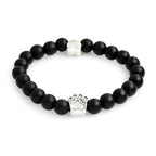 Lava Stone Dog Paw Heart Bead Bracelet