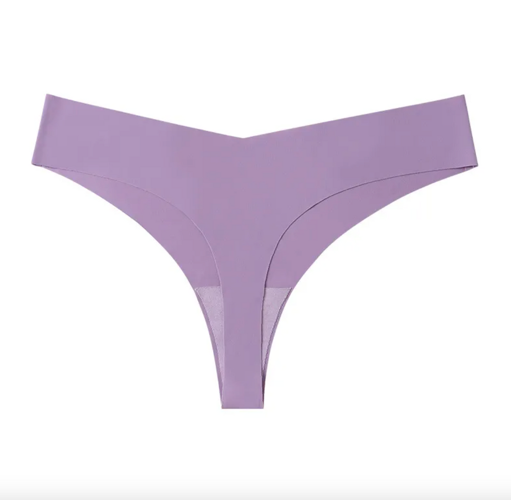 Women's Black Seamless Low-Rise Thong Panties