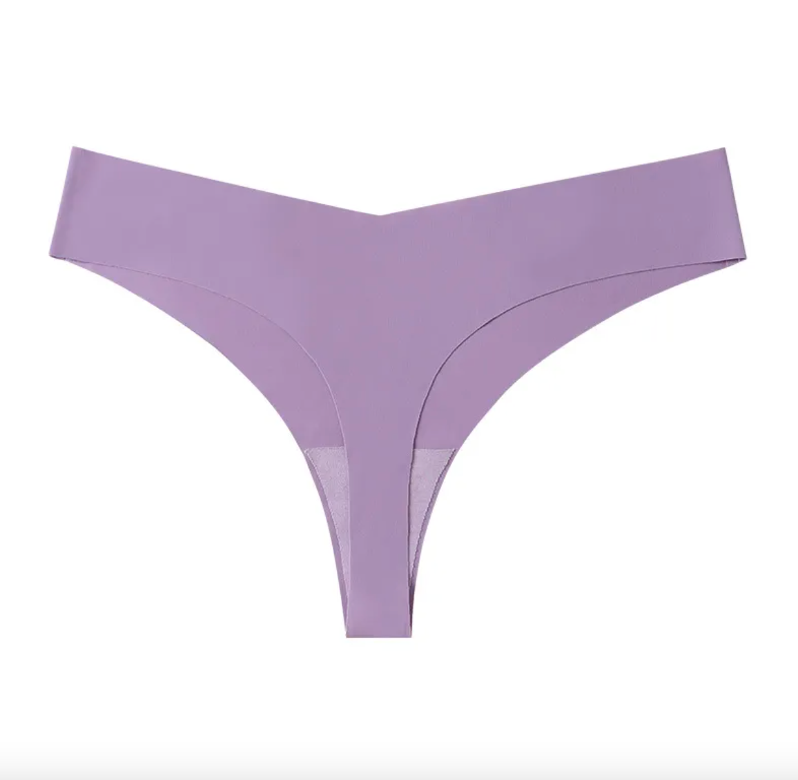 Women's Black Seamless Low-Rise Thong Panties