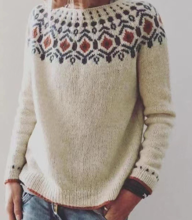 WOLFF Unique Women's Color Block Knit Sweater (One Piece)