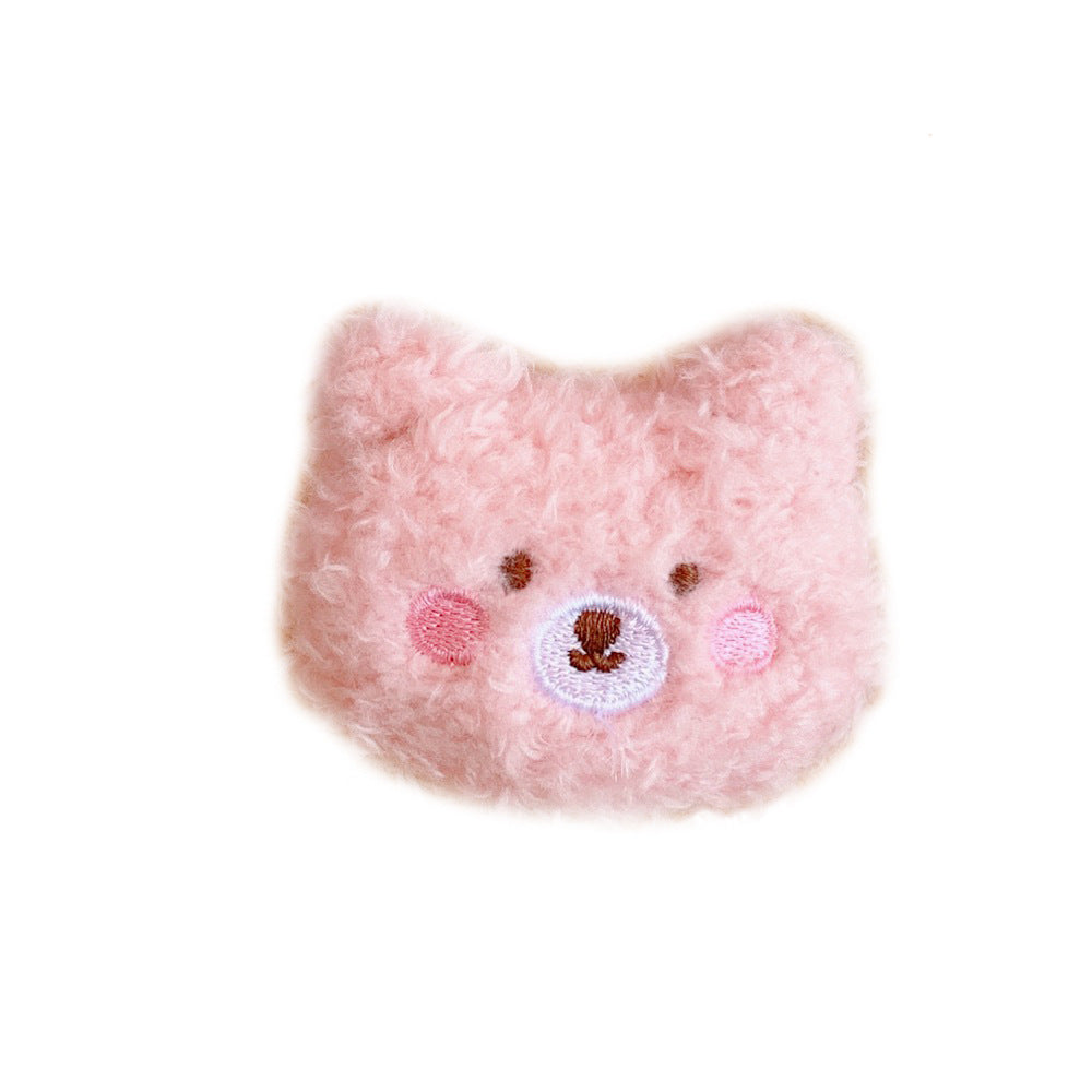 Cute Teddy Curly Hair Bear Plush Brooch for Bags