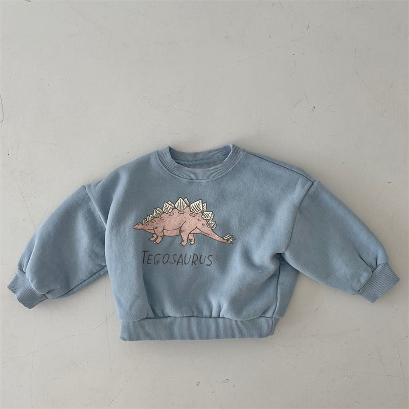 Cute Dinosaur Fleece Pullover Sweater for Kids
