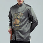 Men's Chinese Style Embroidered Dragon Jacket Tops
