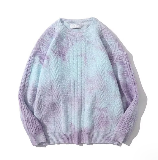 Men's Fashion Tie Dye Knit Sweater