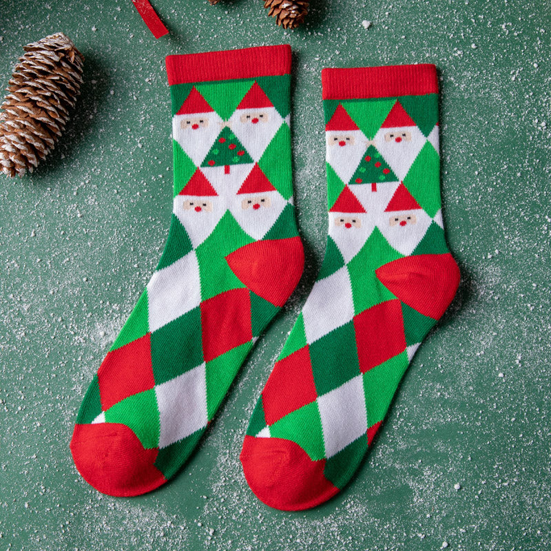 Santa Claus Holiday Gift Fashion Socks for New Year