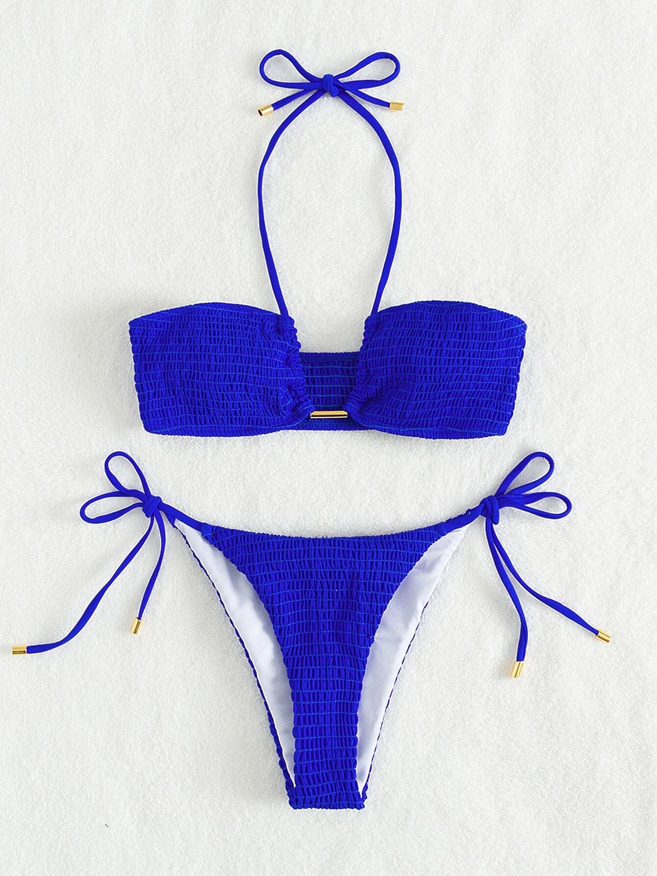 Fashionable Solid Color Women's Bikini Swimwear Set