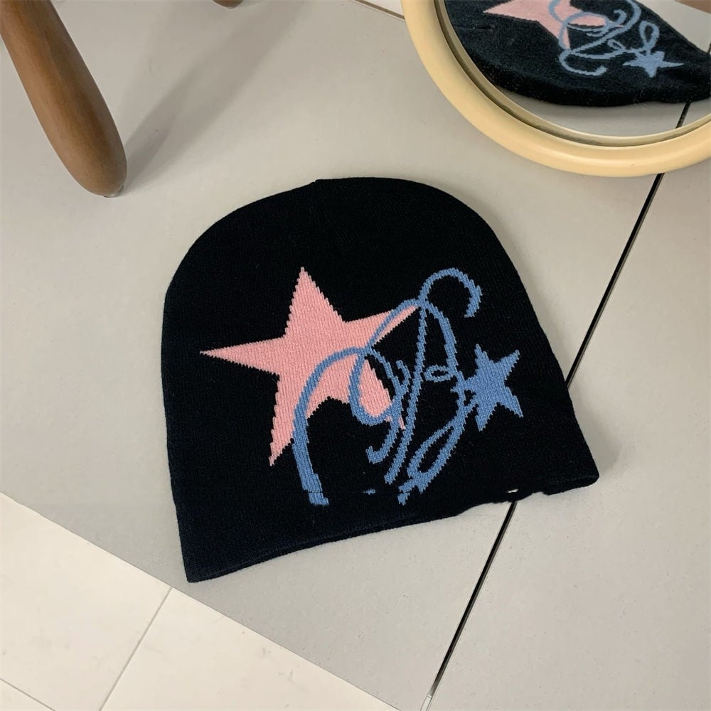 Jacquard Knitted Thin Wool Cap | Embroidered Cap