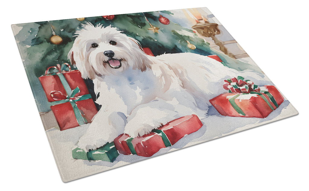 Coton De Tulear Cozy Christmas Glass Cutting Board