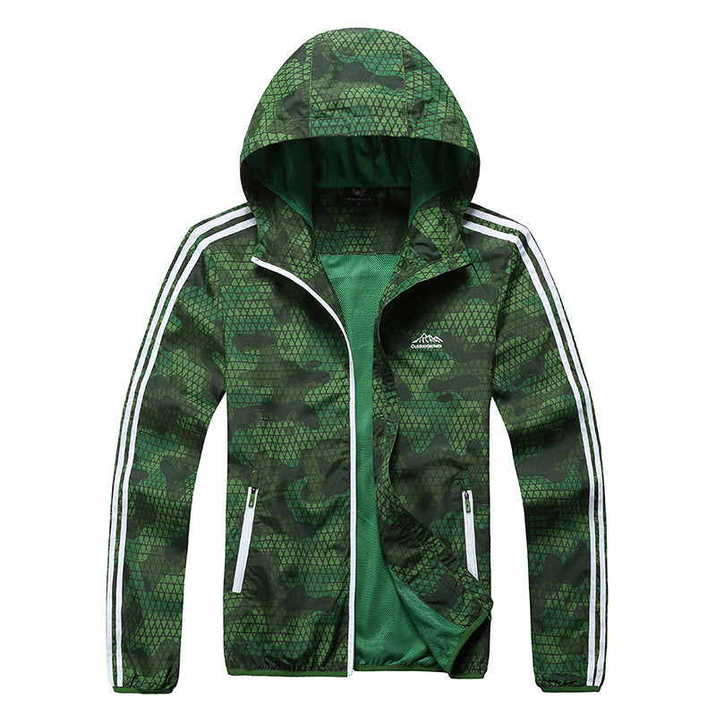 Men's Thin Long Sleeve Outdoor Sports Windbreaker Jacket