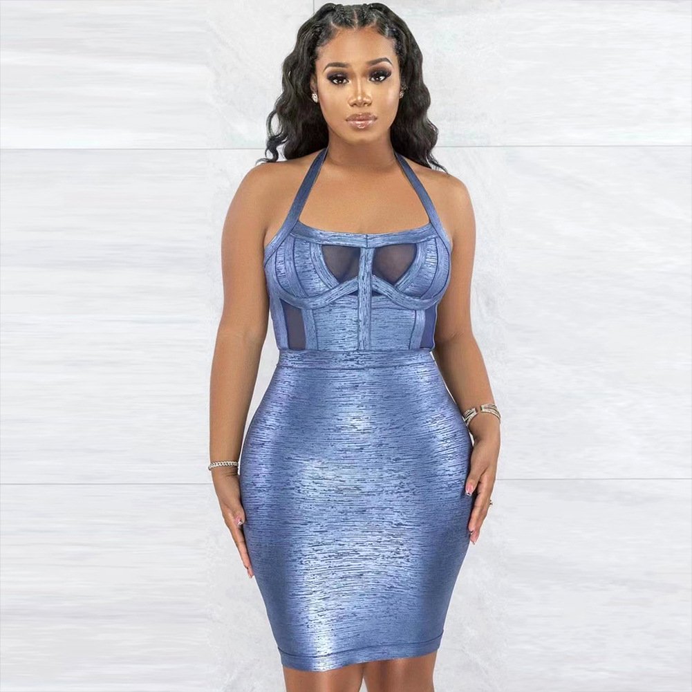 Halter Sleeveless Tube Top with Hip Skirt