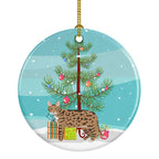 California Spangled Cat Christmas Ceramic Ornament