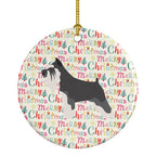 Miniature Schnauzer Merry Christmas Ceramic Ornament