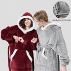 Winter Oversized Hoodie Blanket with Button Design | Streetwear