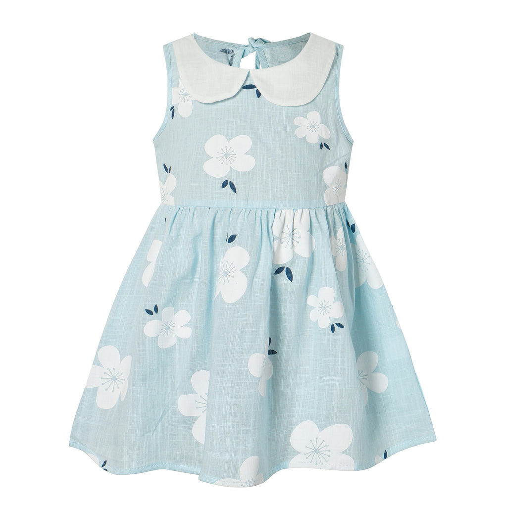 Girls Sleeveless Vest Dress with Doll Collar