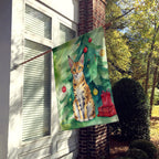 Serengeti Cat By the Christmas Tree House Flag