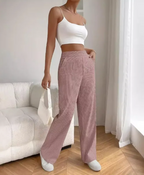 High Waist Wide-Leg Corduroy Pants
