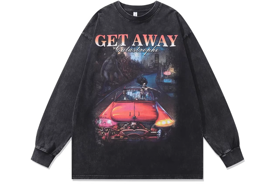 Vintage Washed Printed Sweater