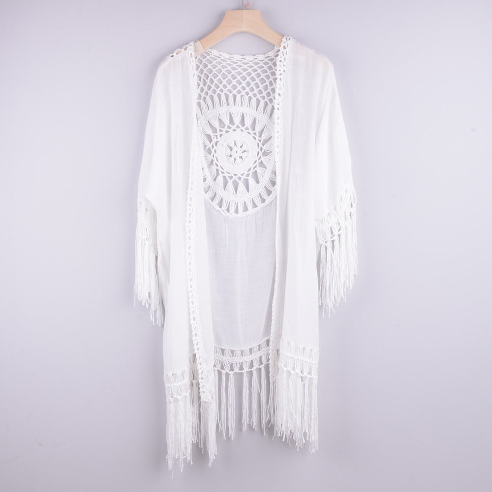 Fringe Mesh Bikini Cover-Up for Beach Vacation