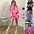 Women's Mid-Length V-Neck Loose Sweater with Love Print