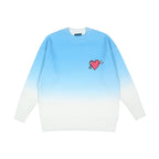 Gradient Love Print Sweater for Men