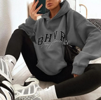 Warm Long-sleeved Plush Sweater with Game Letter Print