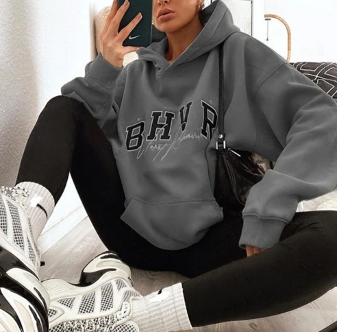 Warm Long-sleeved Plush Sweater with Game Letter Print