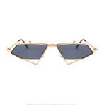 Geometric Gold Metal Sunglasses