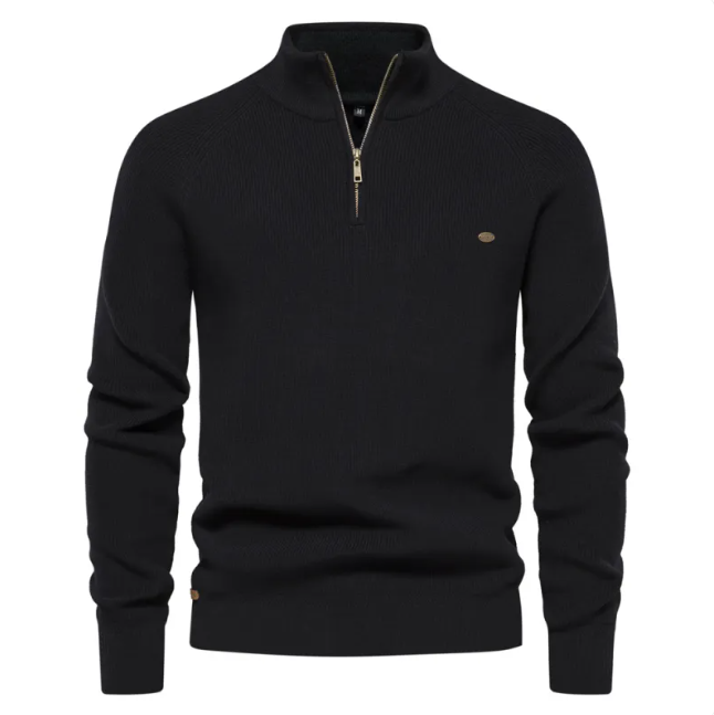 Men's Stylish Half-Turtleneck Solid Color Top