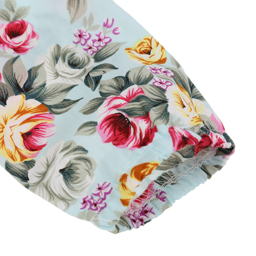 Spring Autumn Girls' Floral Dress - Korean Style Princess Dress