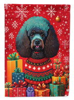 Poodle Holiday Christmas House Flag
