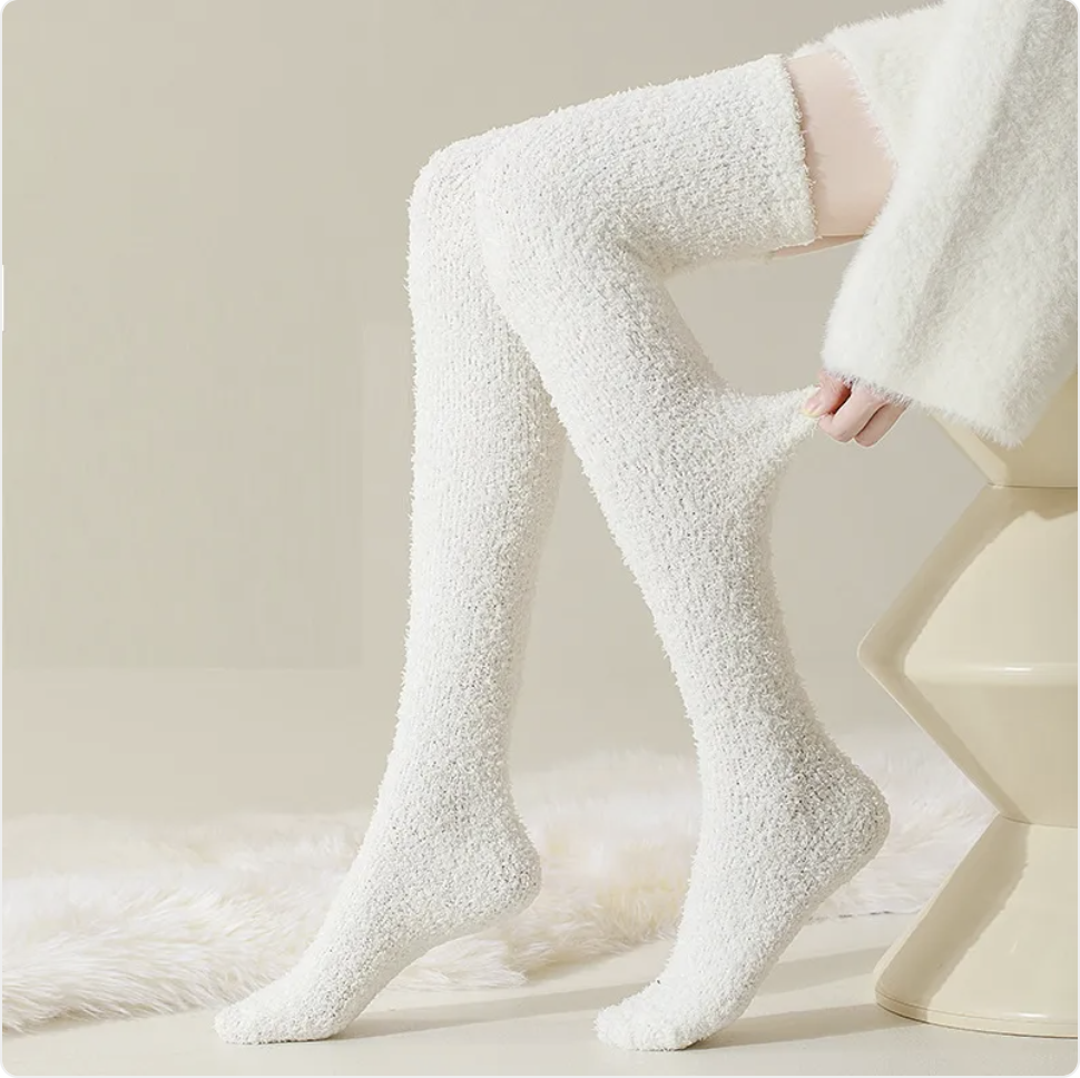Cozy Over-the-Knee Coral Fleece Socks