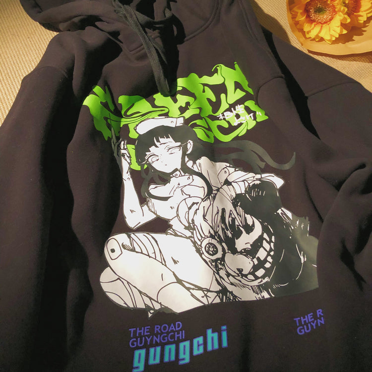 Y2K Print Oversized Harajuku Hoodie for Women | Streetwear