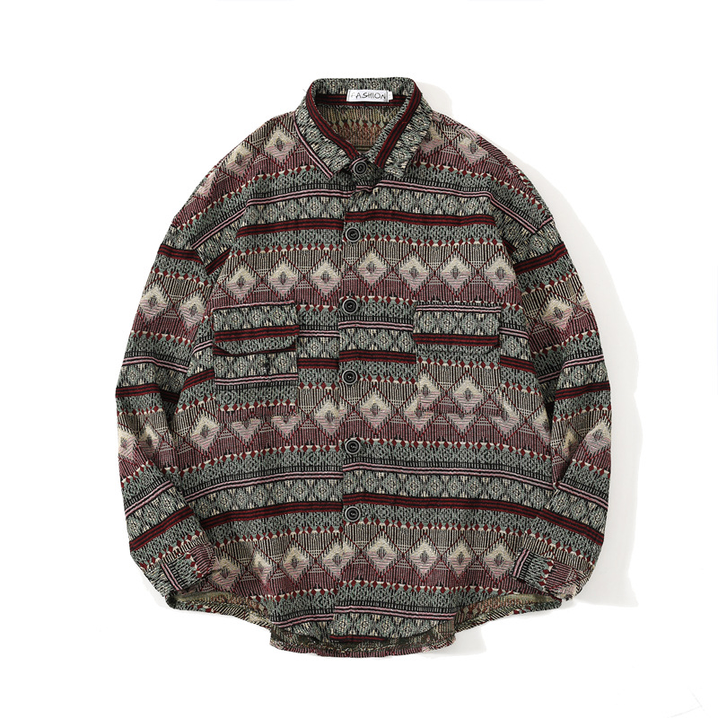 Retro Woolen Jacket with Long Sleeve Shirt