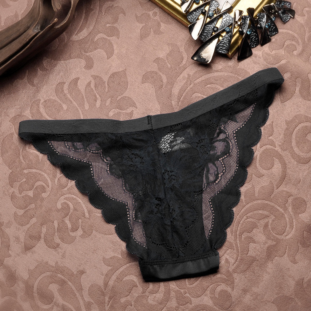 Lace Thong Low Waist Women's Underwear (Triangle Cut)