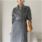 Women's Reversible Wool Tweed Coat with Suit Collar