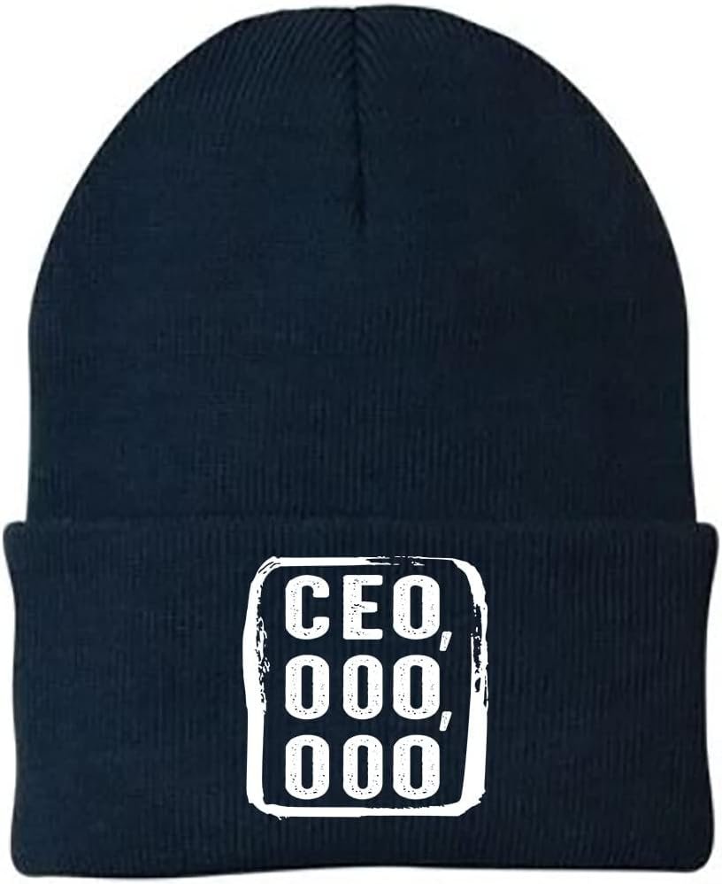 The CEO,000,000 Embroidered Beanie Hat | Embroidered Cap