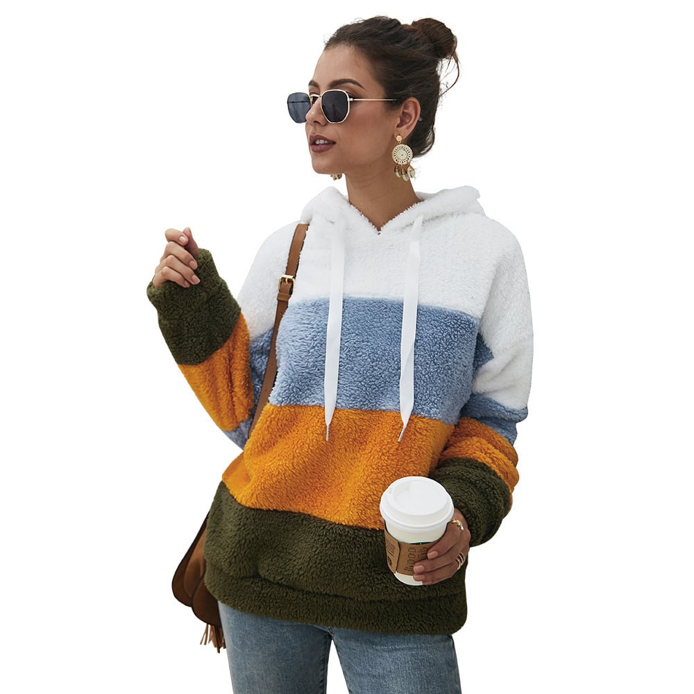 Plush Sweater Top for Women with Loose Stitching