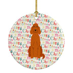 Merry Christmas Irish Setter Ceramic Ornament