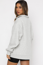Half-Zip Long Sleeve Pullover Sweatshirt | Streetwear