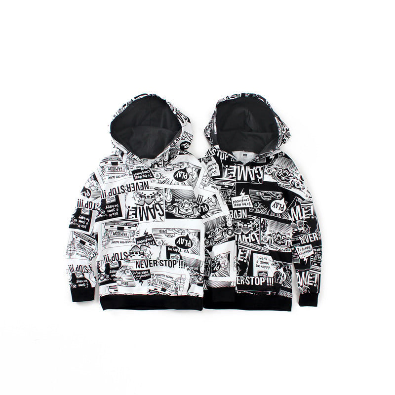Kids' Hooded Loose Long Sleeve Pullover Sweater