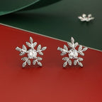 Sweet Christmas Earrings - Silver Red Studs