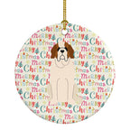 Merry Christmas Saint Bernard Ceramic Ornament