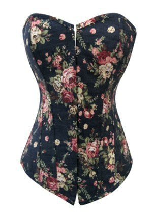 Factory Direct Denim Corset with Print Design