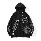 High Street Hip Hop Graffiti Embroidered Hoodie | Streetwear