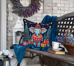 Elephant Christmas Throw Pillow