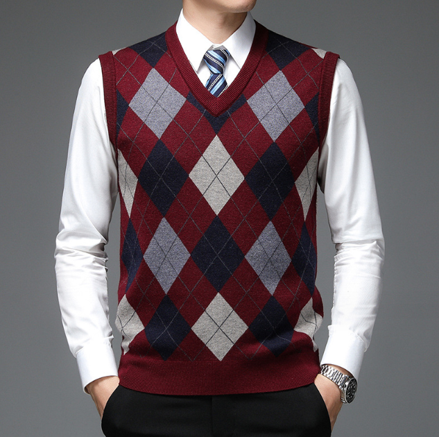 Batoci Vest for Men - Knitted Sleeveless Sweater (One)